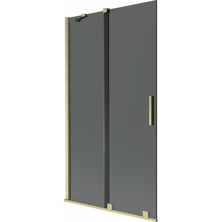 Mexen Velar 2-panel sliding bathtub screen 100 x 150 cm, graphite, brushed gold - 896-100-000-41-55