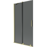 Mexen Velar 2-panel sliding bathtub screen 100 x 150 cm, graphite, brushed gold - 896-100-000-41-55