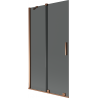 Mexen Velar 2-panel sliding bathtub screen 100 x 150 cm, graphite, rose gold - 896-100-000-41-60