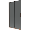 Mexen Velar 2-wing sliding shower screen 100 x 150 cm, graphite, rose gold - 896-100-000-41-60
