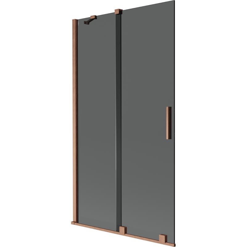 Mexen Velar bathtub screen 2-panel sliding 100 x 150 cm, graphite, brushed copper - 896-100-000-41-65