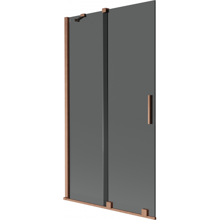 Mexen Velar 2-panel sliding bath screen 100 x 150 cm, graphite, brushed copper - 896-100-000-41-65