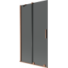 Mexen Velar bathtub screen 2-panel sliding 100 x 150 cm, graphite, brushed copper - 896-100-000-41-65