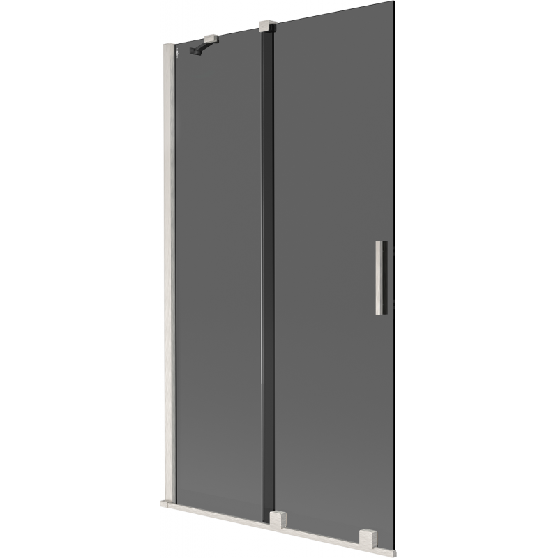 Mexen Velar sliding bathtub screen, 2-panel, 100 x 150 cm, graphite, brushed nickel - 896-100-000-41-97