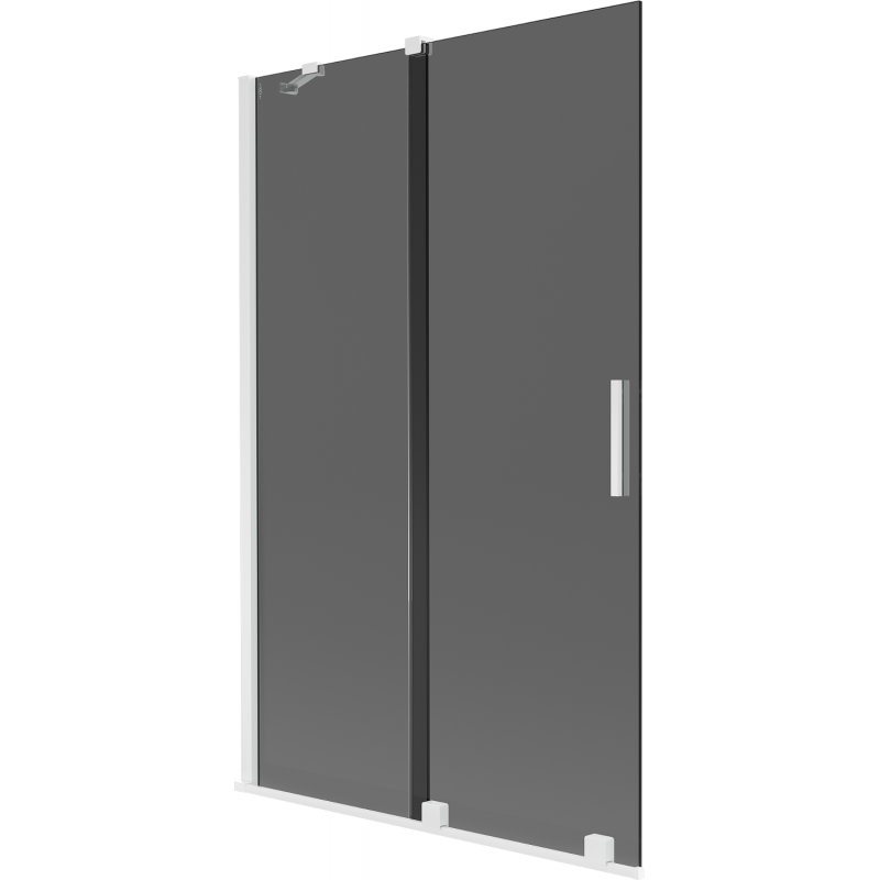 Mexen Velar 2-wing sliding bath screen 110 x 150 cm, graphite, white - 896-110-000-41-20