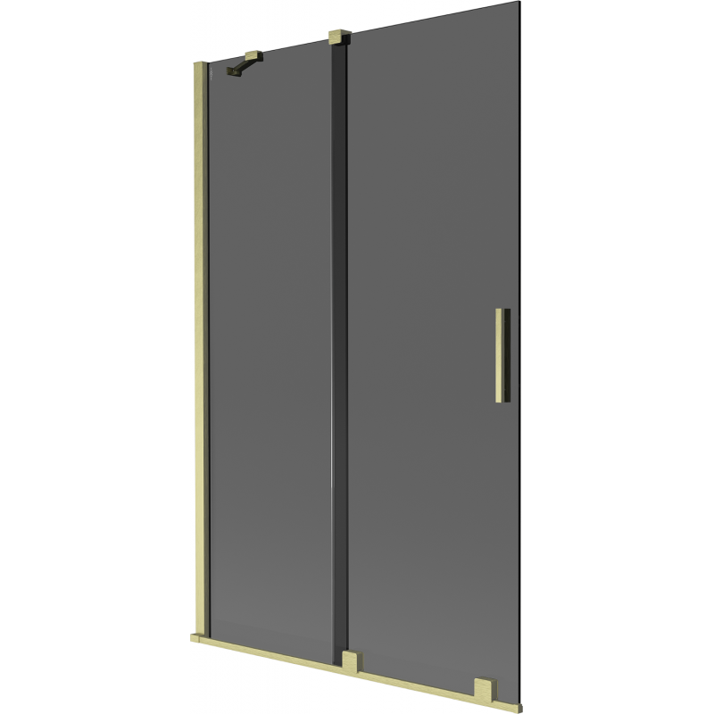 Mexen Velar 2-fold sliding bathtub screen 110 x 150 cm, graphite, brushed gold - 896-110-000-41-55