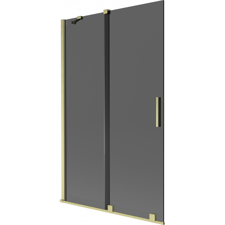 Mexen Velar 2-fold sliding bathtub screen 110 x 150 cm, graphite, brushed gold - 896-110-000-41-55