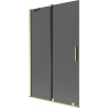 Mexen Velar 2-fold sliding bathtub screen 110 x 150 cm, graphite, brushed gold - 896-110-000-41-55