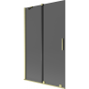 Mexen Velar 2-wing sliding bath screen 110 x 150 cm, graphite, brushed gold - 896-110-000-41-55
