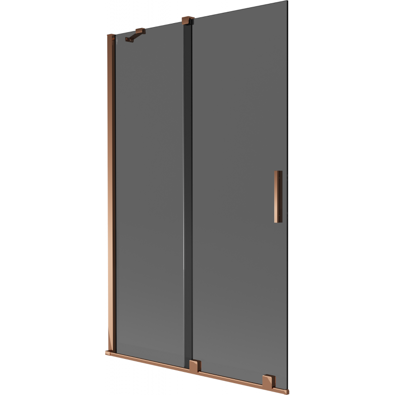 Mexen Velar 2-wing sliding bathtub screen 110 x 150 cm, graphite, rose gold - 896-110-000-41-60
