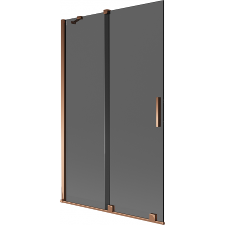 Mexen Velar 2-wing sliding bathtub screen 110 x 150 cm, graphite, rose gold - 896-110-000-41-60