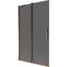 Mexen Velar 2-wing sliding bathtub screen 110 x 150 cm, graphite, rose gold - 896-110-000-41-60