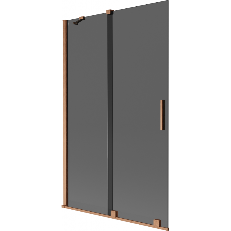 Mexen Velar 2-wing Sliding Bath Screen 110 x 150 cm, Graphite, Brushed Copper - 896-110-000-41-65