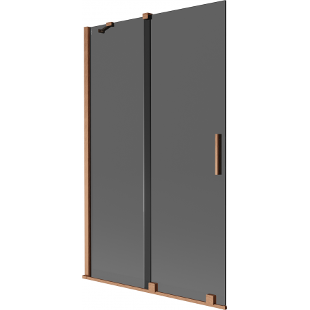 Mexen Velar 2-panel sliding bath screen 110 x 150 cm, graphite, brushed copper - 896-110-000-41-65