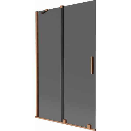Mexen Velar 2-wing Sliding Bath Screen 110 x 150 cm, Graphite, Brushed Copper - 896-110-000-41-65