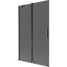 Mexen Velar 2-panel retractable bathtub screen 110 x 150 cm, graphite, brushed gun gray - 896-110-000-41-66