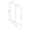 Mexen Velar 2-wing sliding shower screen 120 x 150 cm, graphite, white - 896-120-000-41-20