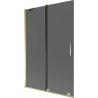 Mexen Velar 2-Panel Sliding Bath Screen 120 x 150 cm, Graphite, Gold - 896-120-000-41-50