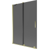 Mexen Velar 2-panel Sliding Bathtub Screen 120 x 150 cm, Graphite, Gold - 896-120-000-41-50