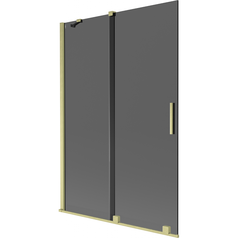Mexen Velar 2-panel Sliding Bath Screen 120 x 150 cm, Graphite, Brushed Gold - 896-120-000-41-55