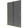 Mexen Velar 2-panel Sliding Bath Screen 120 x 150 cm, Graphite, Brushed Gold - 896-120-000-41-55