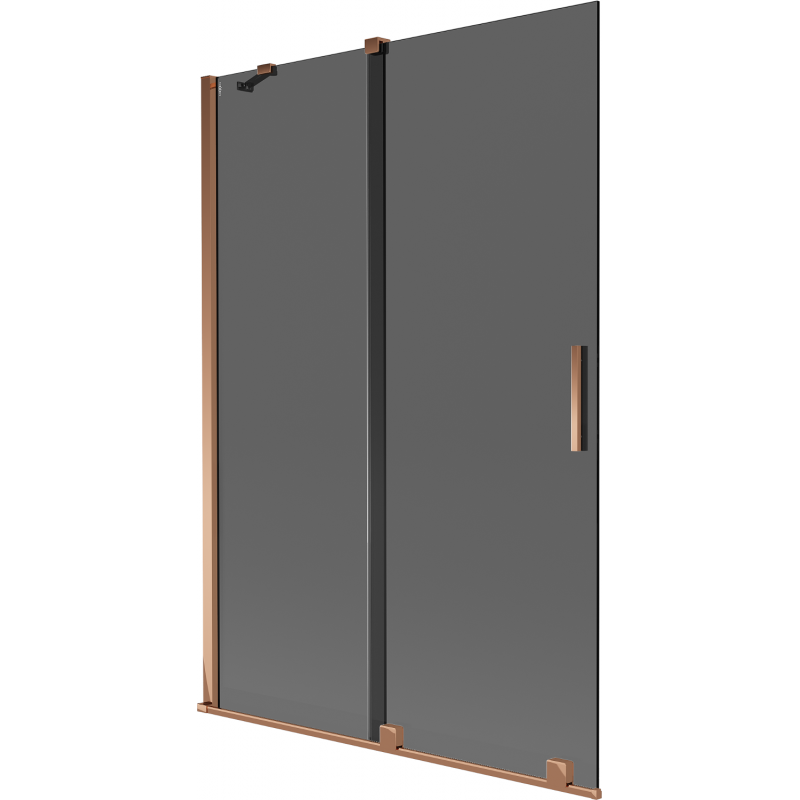 Mexen Velar 2-panel sliding bath screen 120 x 150 cm, graphite, rose gold - 896-120-000-41-60