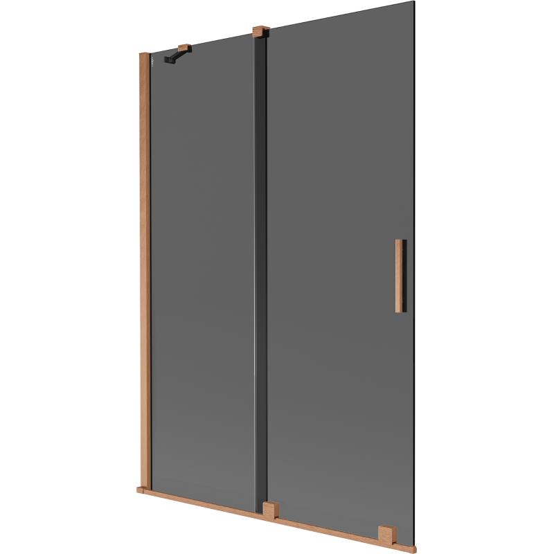 Mexen Velar 2-wing sliding bath screen 120 x 150 cm, graphite, brushed copper - 896-120-000-41-65