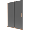 Mexen Velar 2-panel sliding bathtub screen 120 x 150 cm, graphite, brushed copper - 896-120-000-41-65