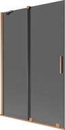 Mexen Velar 2-wing sliding bath screen 120 x 150 cm, graphite, brushed copper - 896-120-000-41-65