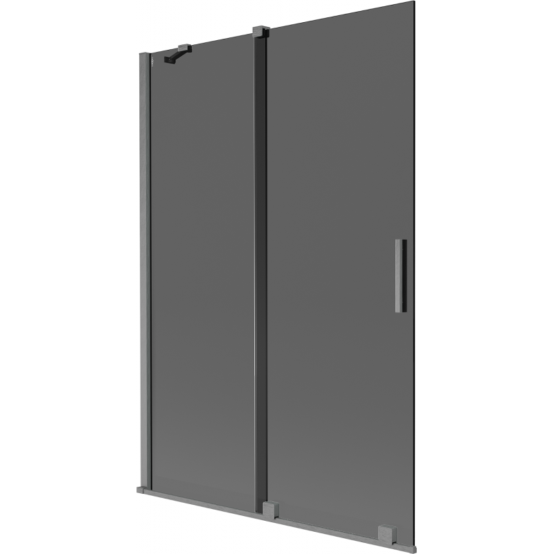 Mexen Velar 2-wing sliding bathtub screen 120 x 150 cm, graphite, brushed gun gray - 896-120-000-41-66