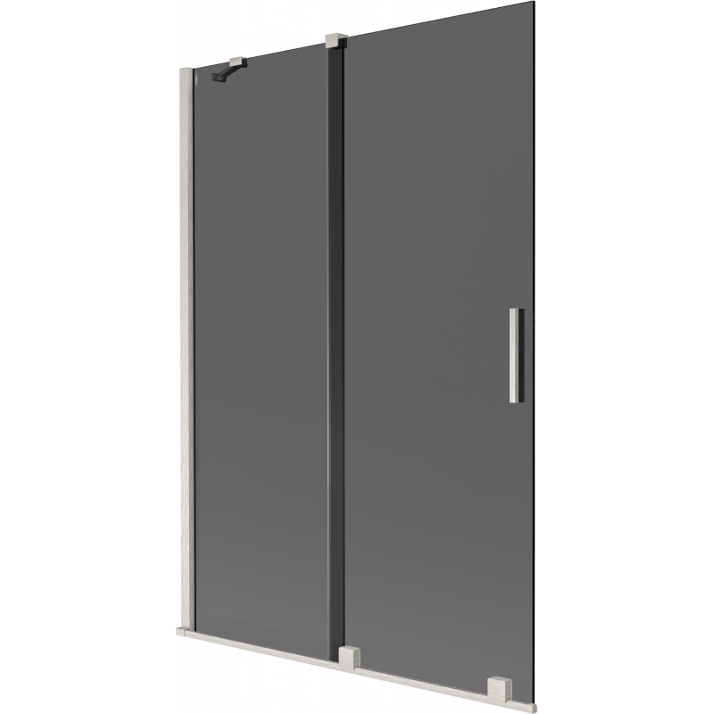 Mexen Velar 2-Wing Sliding Shower Screen 120 x 150 cm, Graphite, Brushed Nickel - 896-120-000-41-97