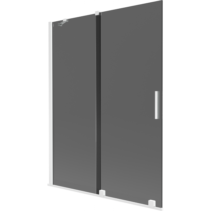 Mexen Velar 2-wing Sliding Bath Screen 130 x 150 cm, Graphite, White - 896-130-000-41-20