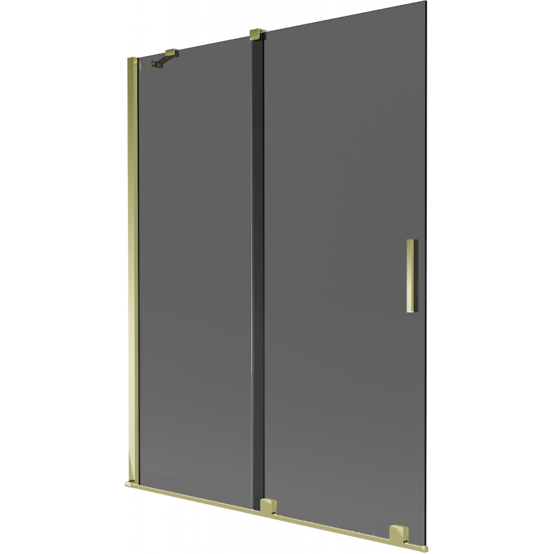 Mexen Velar 2-panel sliding bath screen 130 x 150 cm, graphite, gold - 896-130-000-41-50