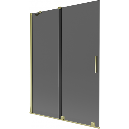 Mexen Velar 2-panel sliding bath screen 130 x 150 cm, graphite, gold - 896-130-000-41-50