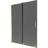 Mexen Velar 2-panel sliding bath screen 130 x 150 cm, graphite, gold - 896-130-000-41-50