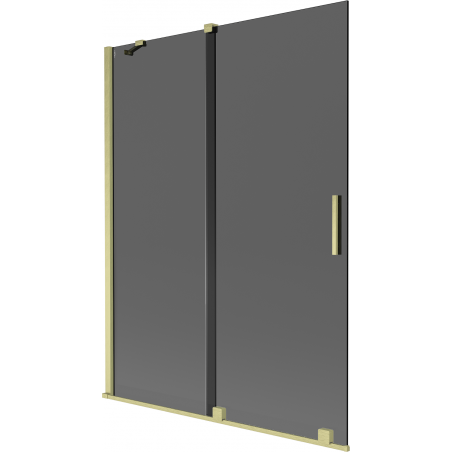 Mexen Velar 2-panel sliding bath screen 130 x 150 cm, graphite, brushed gold - 896-130-000-41-55