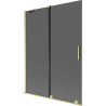 Mexen Velar 2-panel sliding bath screen 130 x 150 cm, graphite, brushed gold - 896-130-000-41-55