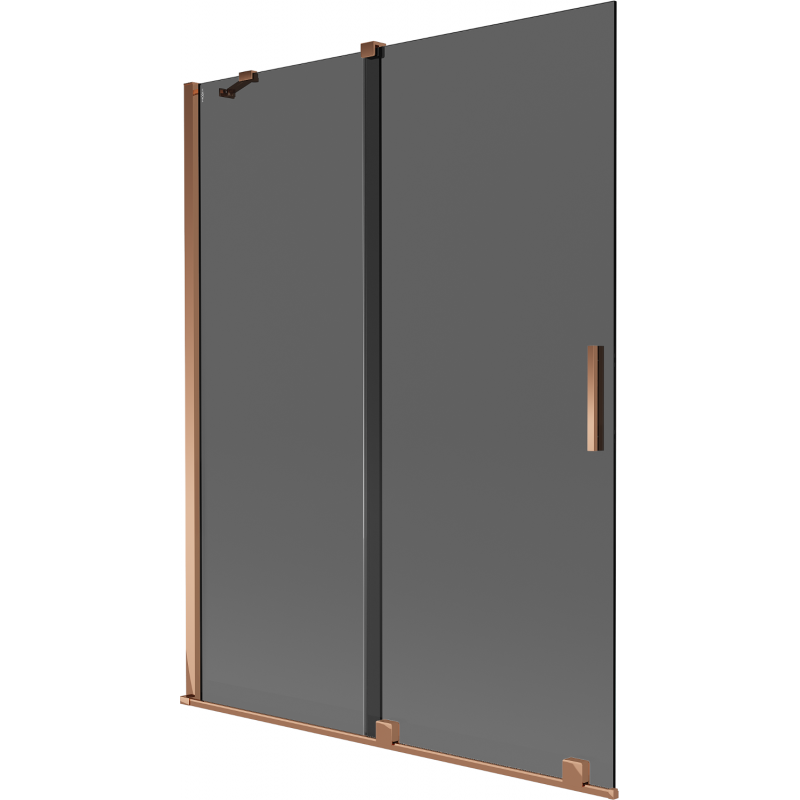 Mexen Velar 2-panel sliding bath screen 130 x 150 cm, graphite, rose gold - 896-130-000-41-60