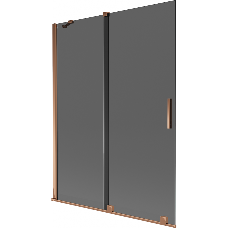 Mexen Velar 2-panel sliding bathtub screen 130 x 150 cm, graphite, rose gold - 896-130-000-41-60
