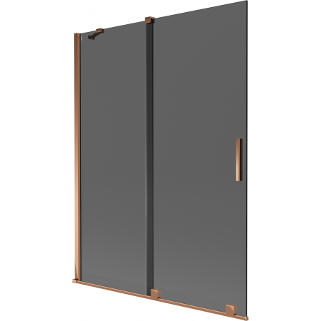 Mexen Velar 2-panel sliding bathtub screen 130 x 150 cm, graphite, rose gold - 896-130-000-41-60