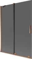 Mexen Velar 2-panel sliding bath screen 130 x 150 cm, graphite, rose gold - 896-130-000-41-60