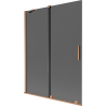 Mexen Velar 2-panel sliding bath screen 130 x 150 cm, graphite, brushed copper - 896-130-000-41-65