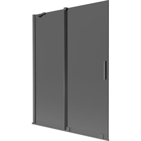 Mexen Velar 2-panel sliding shower screen 130 x 150 cm, graphite, brushed gun gray - 896-130-000-41-66
