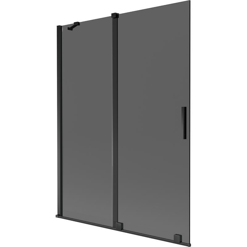 Mexen Velar sliding bathtub screen 2-wing 130 x 150 cm, graphite, black - 896-130-000-41-70