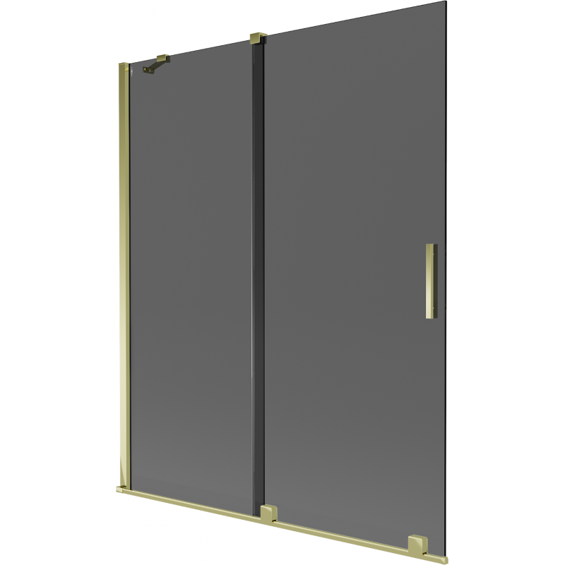 Mexen Velar bath screen 2-wing sliding 140 x 150 cm, graphite, gold - 896-140-000-41-50