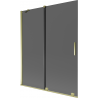 Mexen Velar bath screen 2-wing sliding 140 x 150 cm, graphite, gold - 896-140-000-41-50