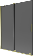 Mexen Velar bath screen 2-wing sliding 140 x 150 cm, graphite, gold - 896-140-000-41-50
