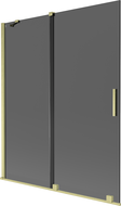 Mexen Velar 2-panel sliding bath screen 140 x 150 cm, graphite, brushed gold - 896-140-000-41-55