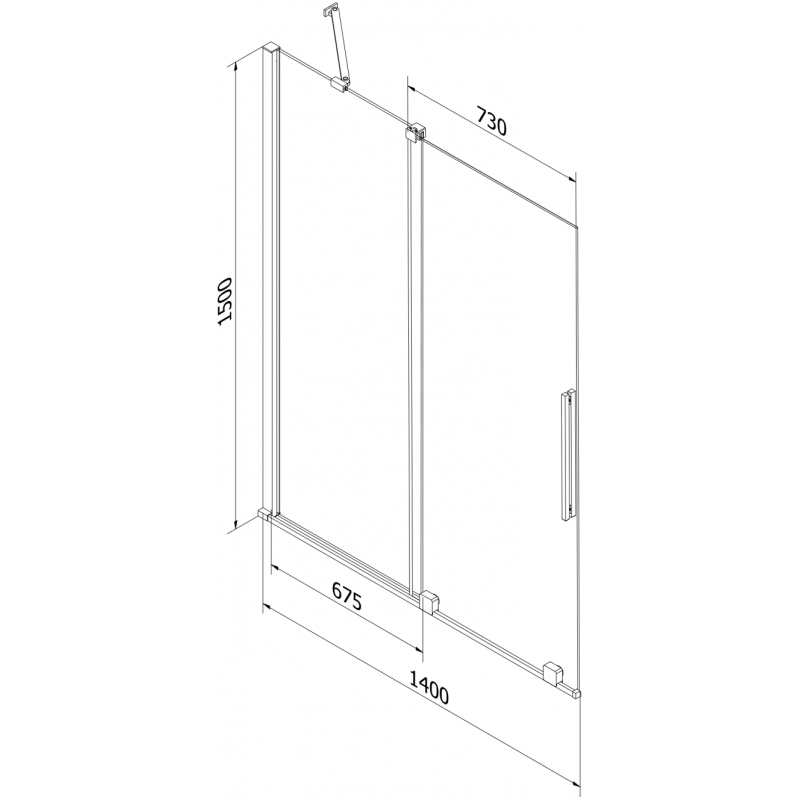 Mexen Velar 2-panel sliding shower screen 140 x 150 cm, graphite, brushed gold - 896-140-000-41-55