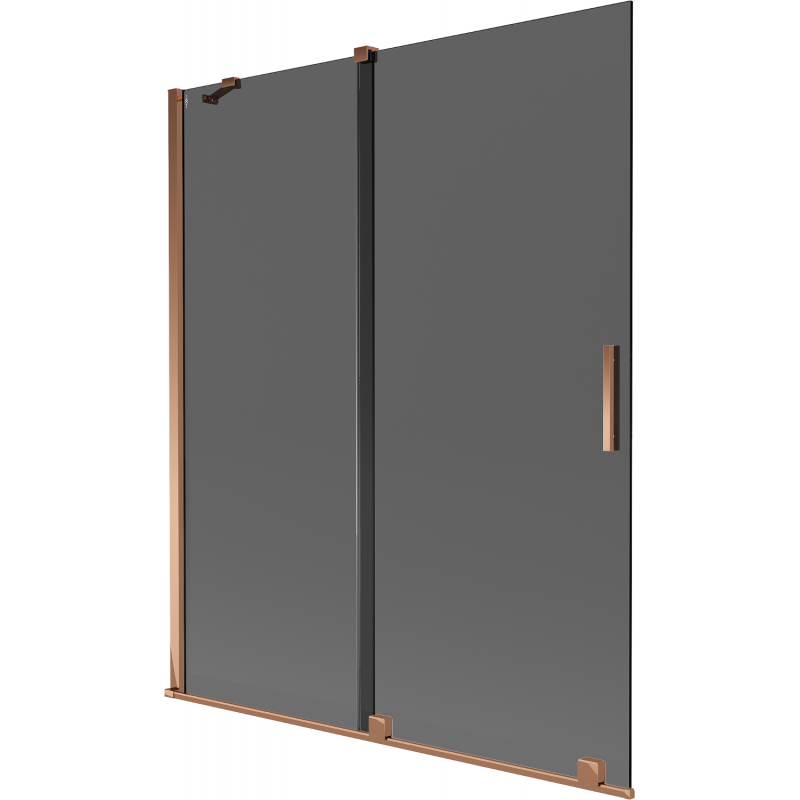 Mexen Velar 2-panel sliding bathtub screen 140 x 150 cm, graphite, rose gold - 896-140-000-41-60